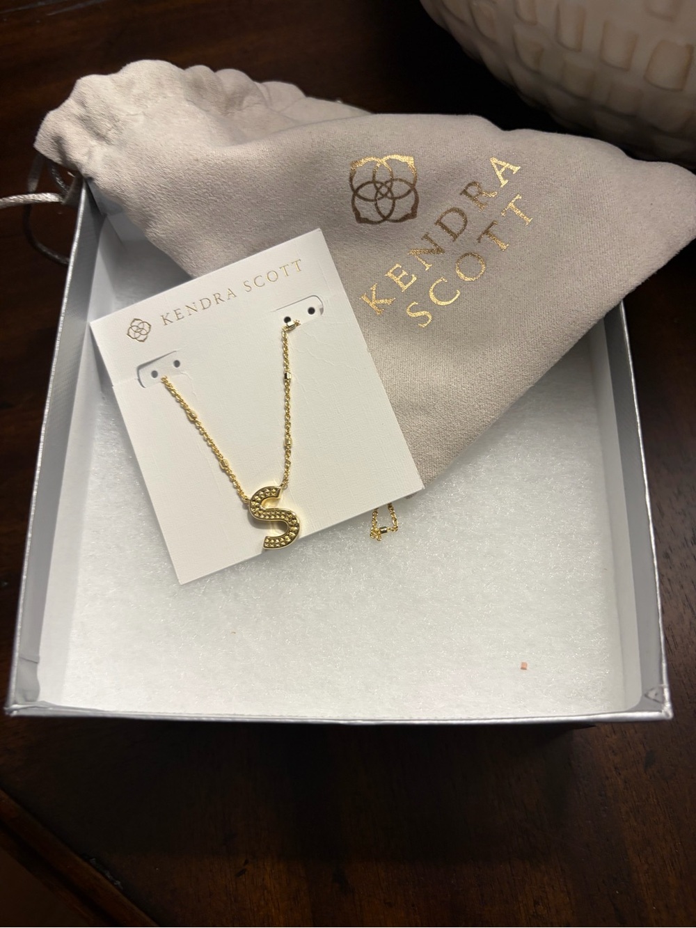 Kendra Scott Gold Crystal 'S' Pendant Necklace